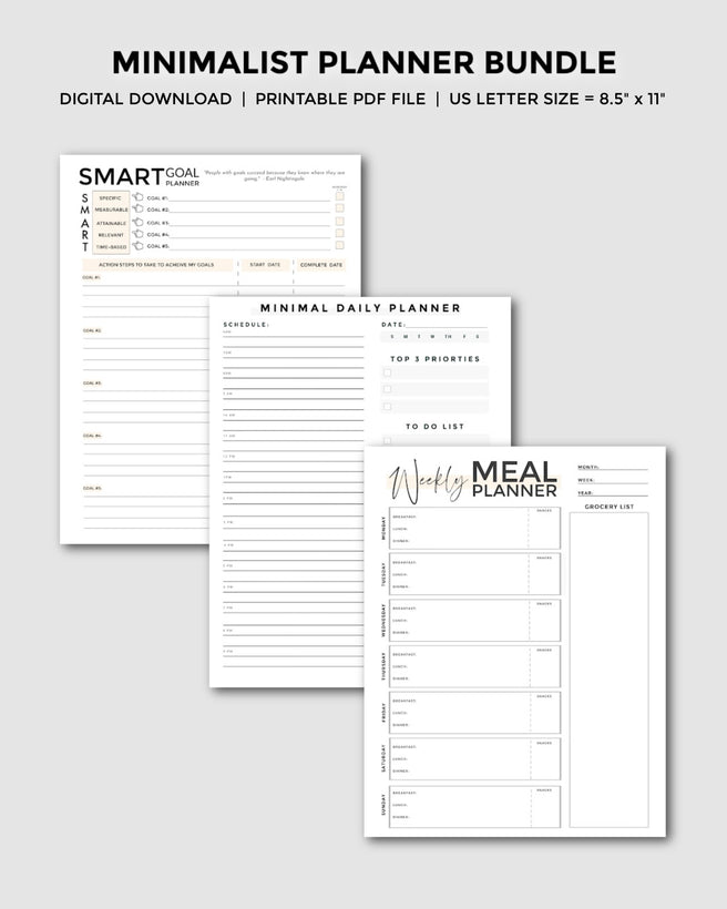 Minimalist Budget Planner Bundle Printable – A TO ZEN LIFE SHOP