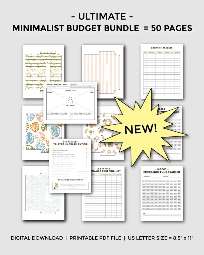 Minimalist Budget Planner Bundle Printable – A TO ZEN LIFE SHOP