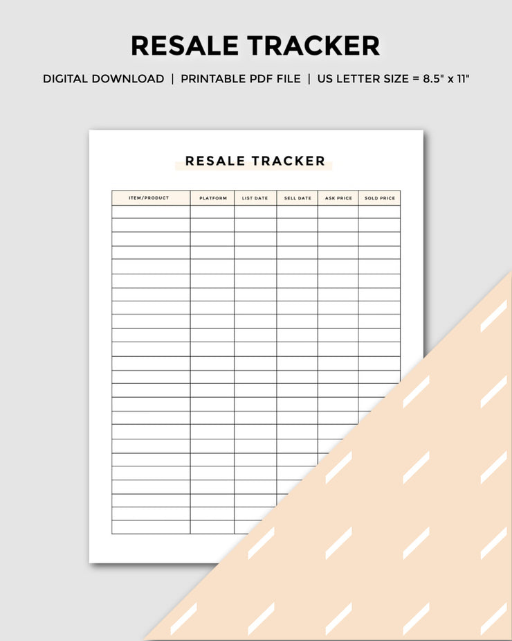 Resale Tracker – A TO ZEN LIFE SHOP
